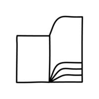 Book icon. Hand drawn vector illustration. Editable line stroke.