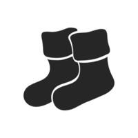 Hand drawn Winter sock icon in doodle sketch lines vector illustration