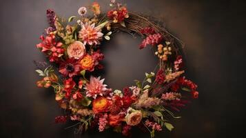 AI generated bloom wreath flourish flower ai generated photo