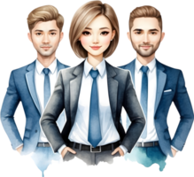 AI generated business people in suits and ties png