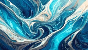 AI generated Generated image of abstract blue and white liquid background photo