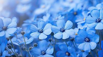 AI generated floral blue flowers background ai generated photo