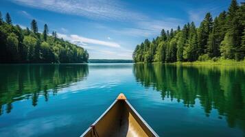 AI generated nature lake canoe ai generated photo