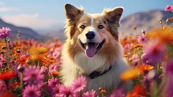 AI generated bloom dog flowers ai generated photo