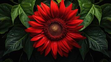 AI generated garden red sunflower ai generated photo