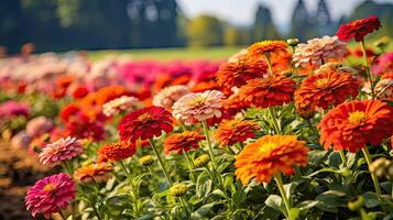 ai generado zinnia septiembre flores ai generado foto