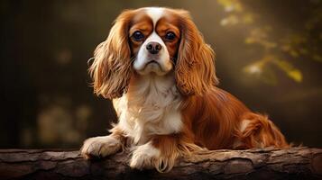 ai generado adorable perros caballero Rey Charles spaniel ai generado foto