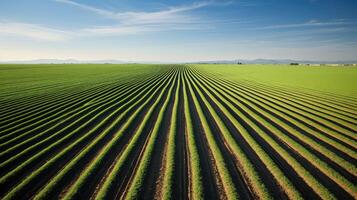 ai generado cultivos granja líneas ai generado foto