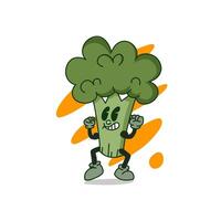 Illustration of cute fruit and vegetable cartoon character with eye and hand vector