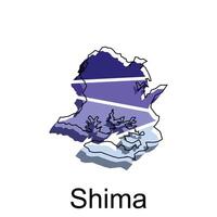 shima ciudad alto detallado ilustración mapa, Japón mapa, mundo mapa país vector ilustración modelo