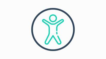 accessibility icon animated. animated icon of a person inside a circle. suitable for disability concept illustration video