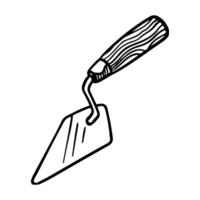 Trowel icon. Hand drawn vector illustration. Masonry hand tool