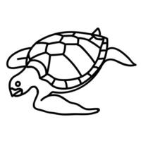 Sea turtle icon. Hand drawn vector illustration.