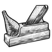 Wooden plane icon in sketch style vector