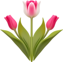 ai généré tulipe clipart. une mignonne tulipe fleur icône. png