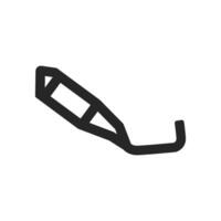 Motorcycle exhaust icon in thick outline style. Black and white monochrome vector illustration.