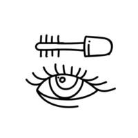 Cosmetic make up eyelash icon. Hand drawn vector illustration. Editable line stroke.