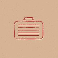 Traveling suitcase halftone style icon with grunge background vector illustration