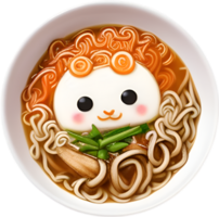 AI generated Ramen food icon, a cute colorful Ramen food icon. png