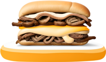 AI generated Philly Cheesesteak icon, a cute colorful Philly Cheesesteak icon. png