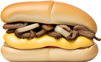 AI generated Philly Cheesesteak icon, a cute colorful Philly Cheesesteak icon. png