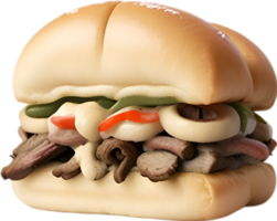 AI generated Philly Cheesesteak icon, a cute colorful Philly Cheesesteak icon. png