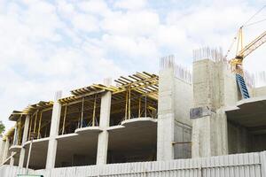 Concrete strengthening of highrise. construction site development skyscraper photo