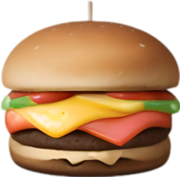 ai generato Hamburger icona, carino colorato Hamberger icona. png