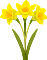 ai gerado narciso clipart. uma fofa narciso flor ícone. png