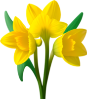 AI generated Daffodil clipart. A cute Daffodil flower icon. png