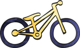 Trial bicycle icon in color drawing. Extreme sport athlete bike competition vector