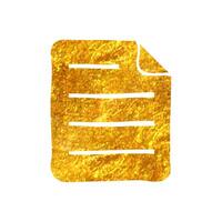 Hand drawn Text file format icon in gold foil texture vector illustration