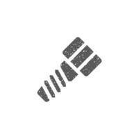 Screw icon in grunge texture vector illustration