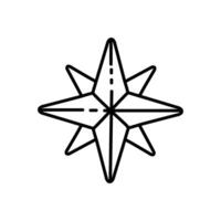 Compass icon. Hand drawn vector illustration. Editable line stroke.