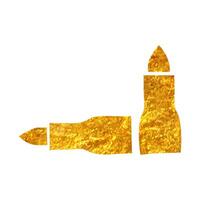 Hand drawn Bullets icon in gold foil texture vector illustration