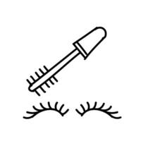 Cosmetic make up eyelash icon. Hand drawn vector illustration. Editable line stroke.