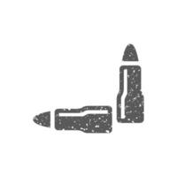 Bullets icon in grunge texture vector illustration