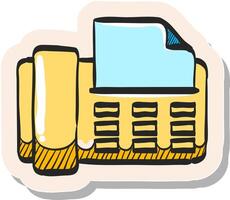 Hand drawn Facsimile icon in sticker style vector illustration