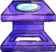 Printing magnifier icon in watercolor style. vector