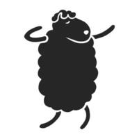 Hand drawn icon dancing sheep hand hand drawn. Vector illustration.