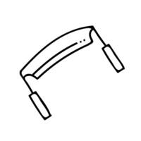 Draw knife icon. Woodworking tool. Hand drawn vector illustration. Editable line stroke