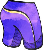 Cycling pants icon in watercolor style. vector