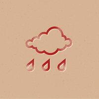 Rainy halftone style icon with grunge background vector illustration