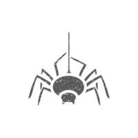 araña icono en grunge textura vector ilustración