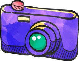 Camera icon in watercolor style. vector