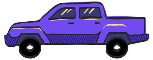 coche icono en mano dibujado color vector ilustración