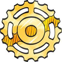 Sprocket icon in watercolor style. vector