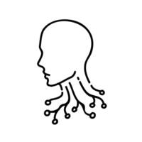 Robot icon. Hand drawn vector illustration. Editable line stroke.