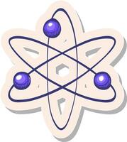 Hand drawn Atom structure icon in sticker style vector illustration