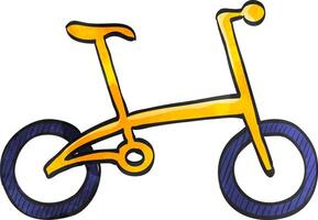 Bicycle icon in color drawing. Sport cycling road city urban folding foldable working vector